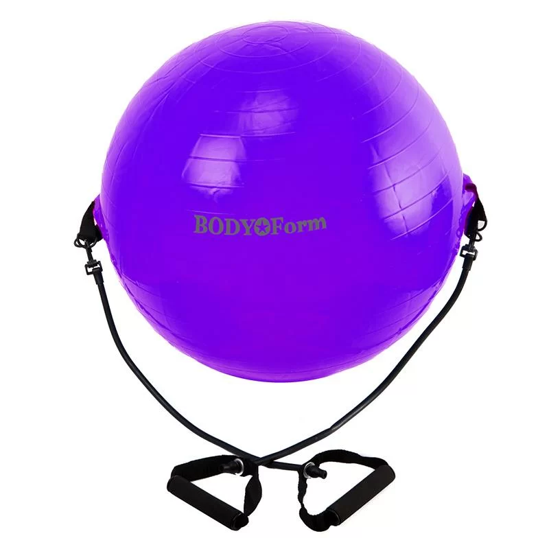 Фото Фитбол 75 см (30") Body Form с эспандером purple BF-GBE01AB со склада магазина СпортСЕ