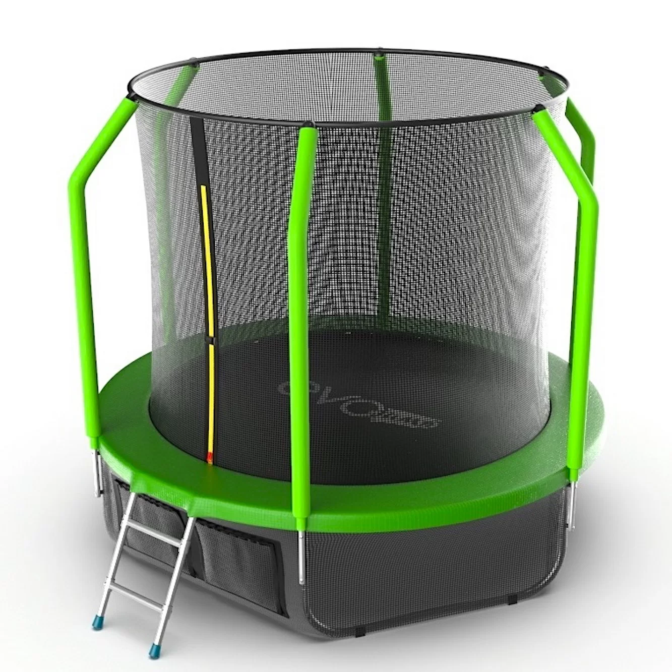 Фото EVO JUMP Cosmo 8ft (Green) + Lower net. Батут с внутренней сеткой и лестницей, диаметр 8ft (зеленый) + нижняя сеть со склада магазина СпортСЕ