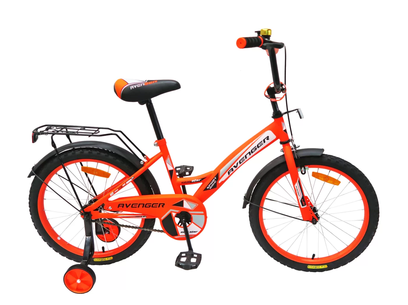 Фото Велосипед 18" AVENGER NEW STAR, оранжевый/черный со склада магазина СпортСЕ