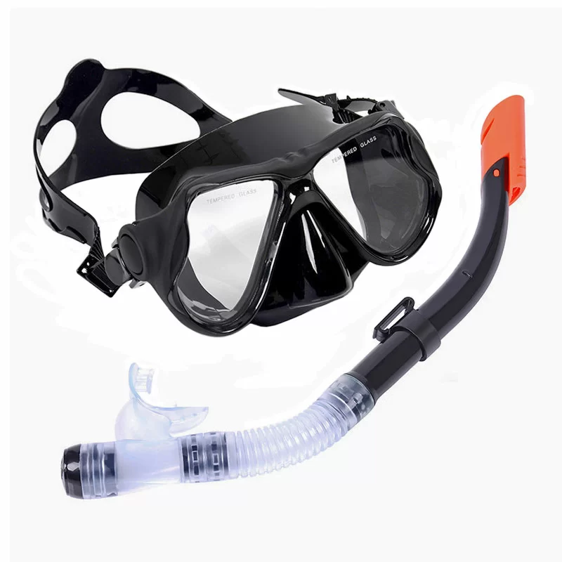 Фото Набор для плавания E33175-8 взрослый маска+трубка (силикон) черный 10020255 со склада магазина СпортСЕ