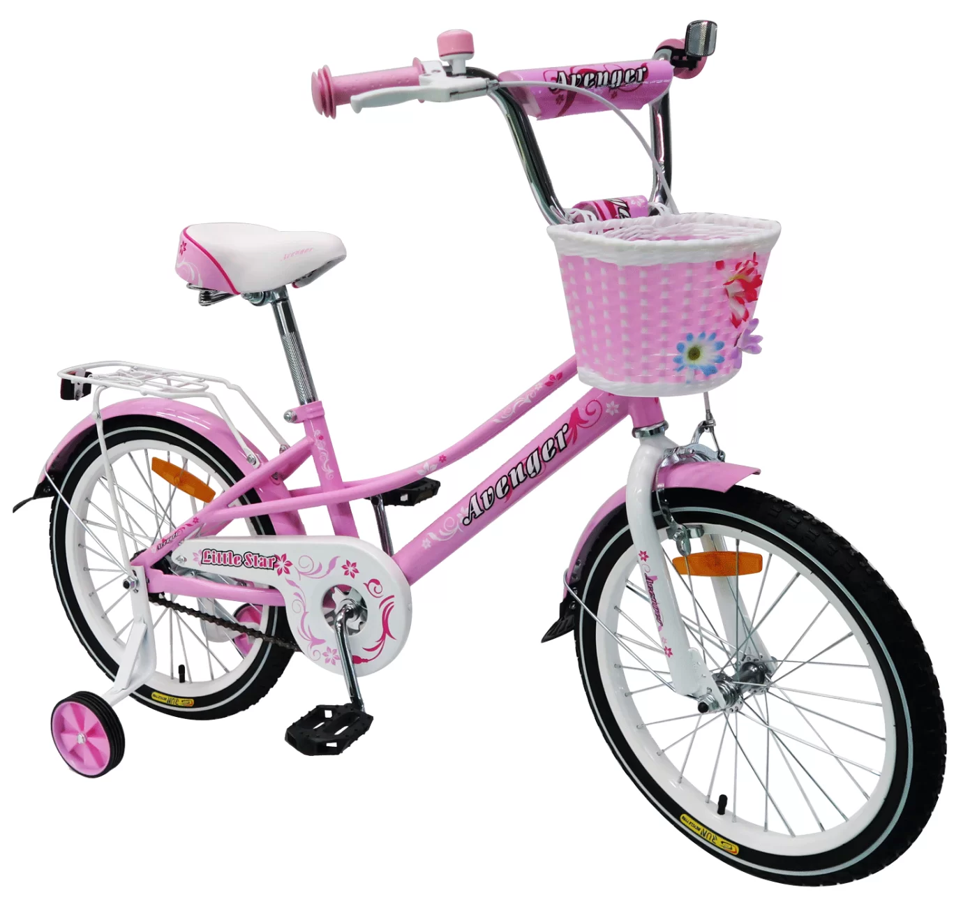Фото Велосипед 20" AVENGER LITTLE STAR, розовый/белый со склада магазина СпортСЕ