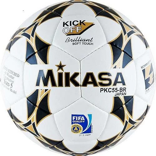 Фото Мяч футбольный Mikasa PKC55BR-1 №5 ПУ руч.сш. бел-чер-зол со склада магазина СпортСЕ