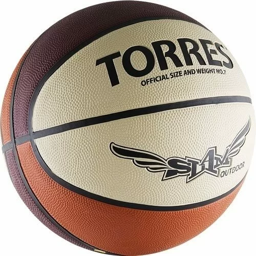 Фото Мяч баскетбольный Torres Slam  №7 резина бежево-бордово-оранж B00067 со склада магазина СпортСЕ