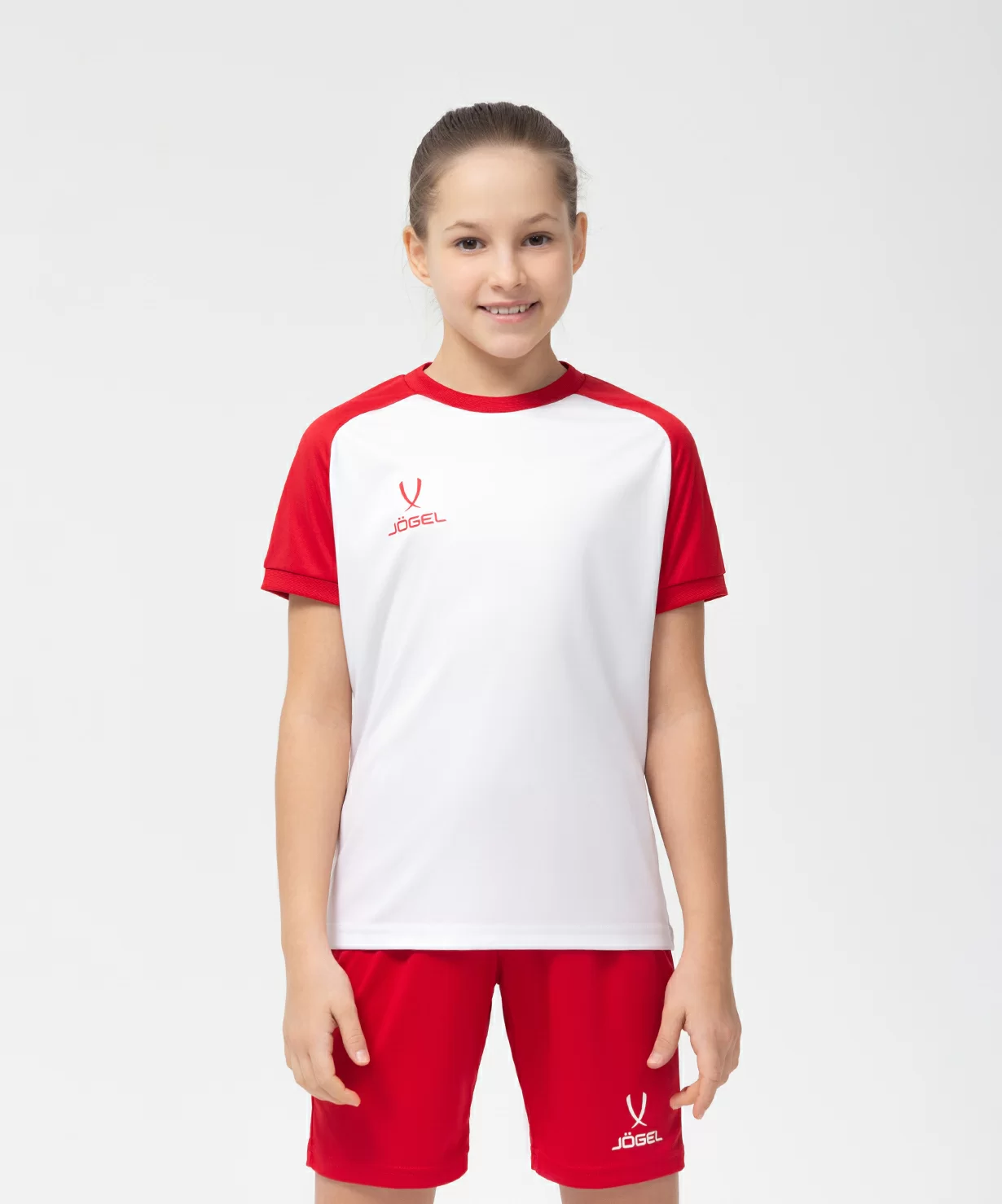 Фото Футболка игровая CAMP Reglan Jersey, белый/красный, детский со склада магазина СпортСЕ