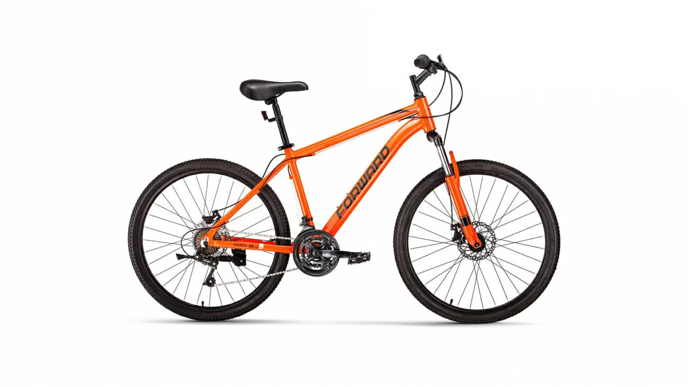 Фото Велосипед Forward Hardi 26 2.0 D (2022) оранжевый/черный со склада магазина СпортСЕ