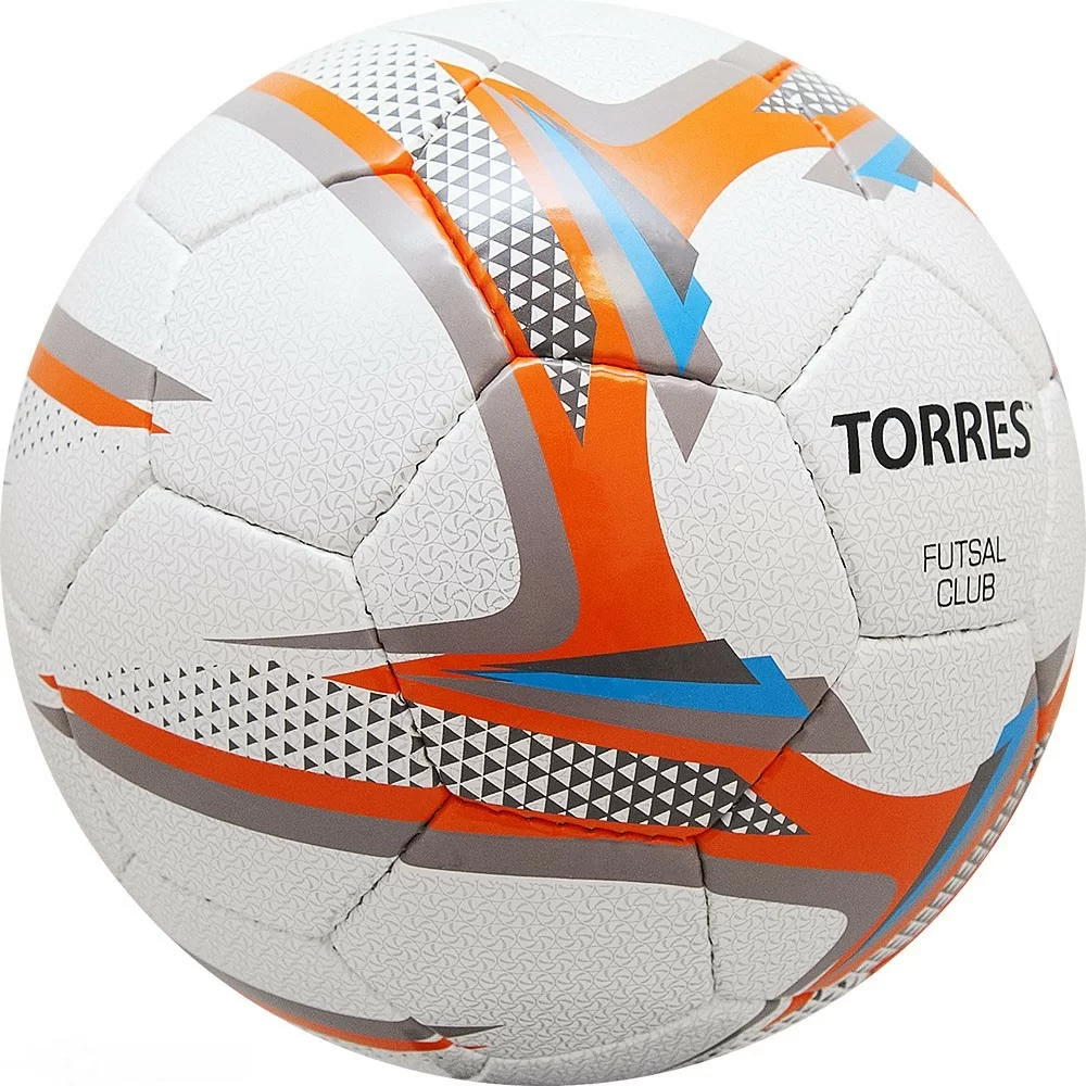 Фото Мяч футзальный Torres Futsal Club р.4 32 п. PU 4 подкл.сл, руч.сш,бел-оранж-сер F31884 со склада магазина СпортСЕ