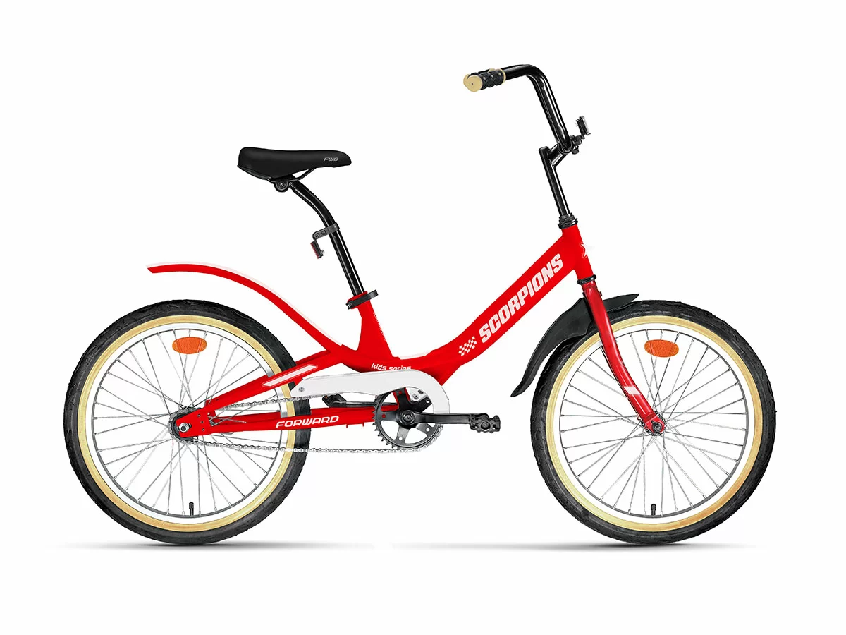 Фото Велосипед Forward Scorpions 20 1.0 (2022) красный/белый RBK22FW20805 со склада магазина СпортСЕ