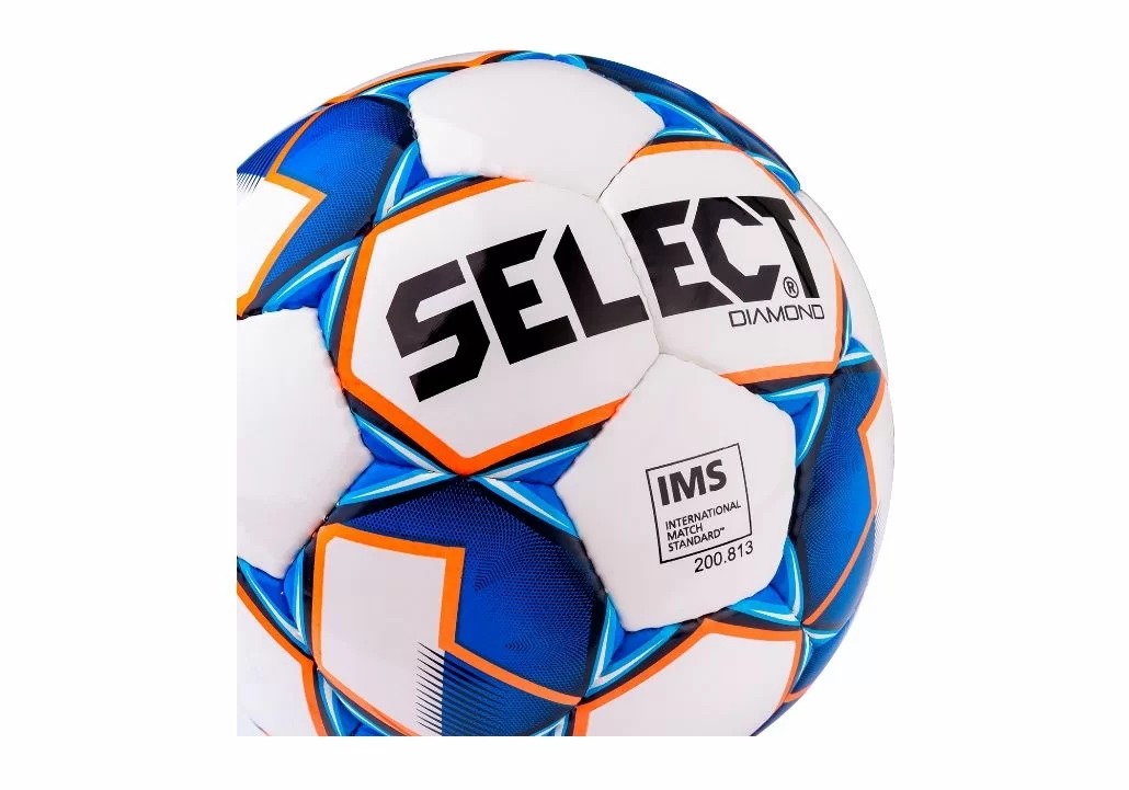 Фото Мяч футбольный Select Diamond №5 IMS белый/синий/оранжевый 810015 со склада магазина СпортСЕ