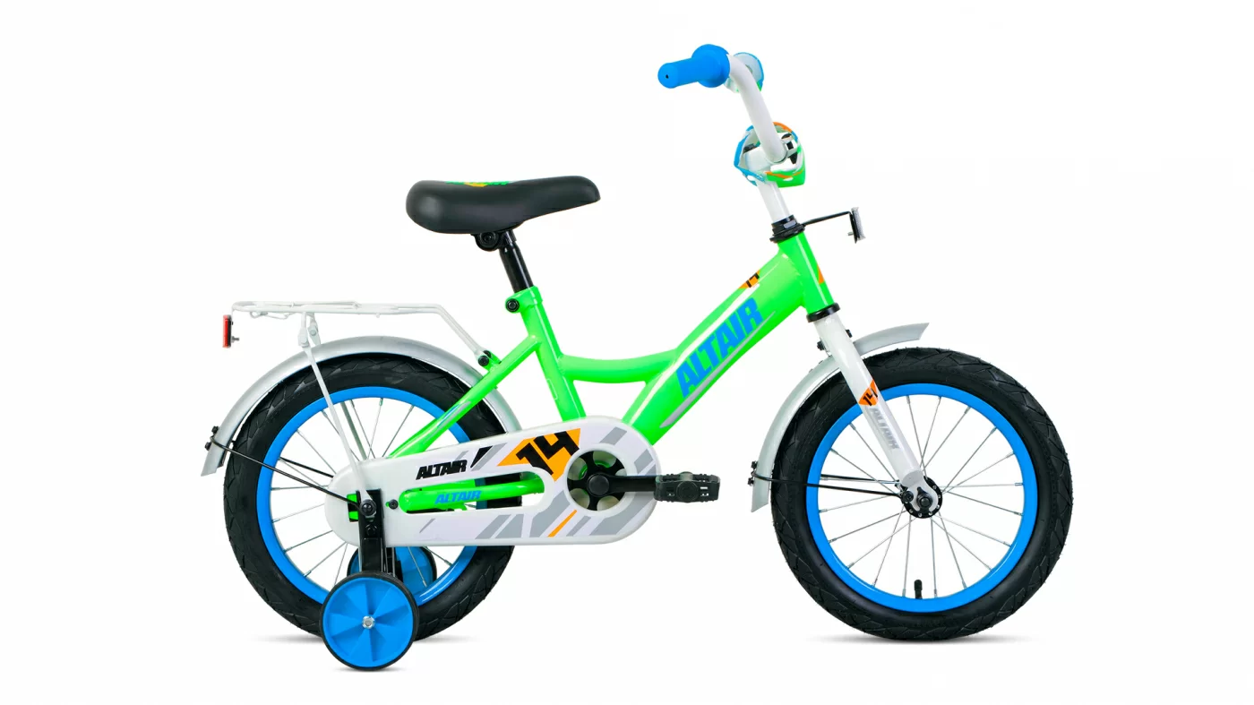 Фото Велосипед Altair Kids 14 (2020-2021) ярко-зеленый/синий 1BKT1K1B1003 со склада магазина СпортСЕ