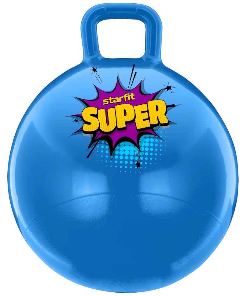 Фото Мяч-попрыгун 45 см StarFIit GB-0401 Super 500 гр с ручкой голубой (антивзрыв) 16558 со склада магазина СпортСЕ