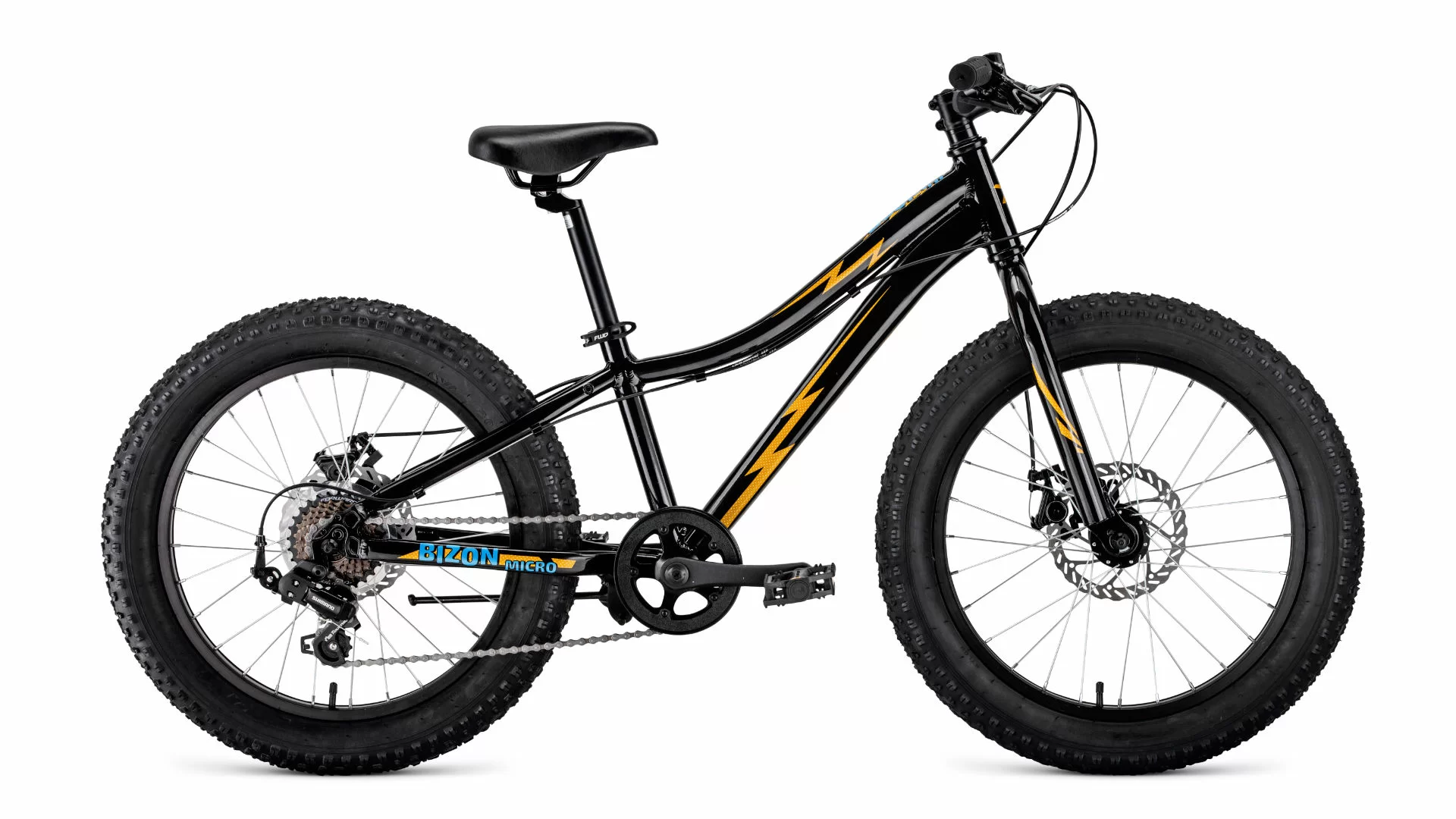 Фото Велосипед Forward Bizon Micro 20 (2020) черный/желтый RBKW0W607002 со склада магазина СпортСЕ