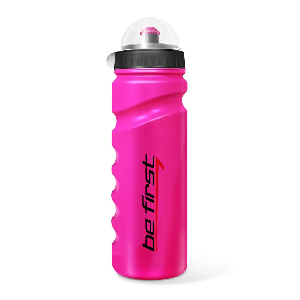 Фото Бутылка для воды Be First 750 мл с крышкой розовая 75-pink со склада магазина СпортСЕ