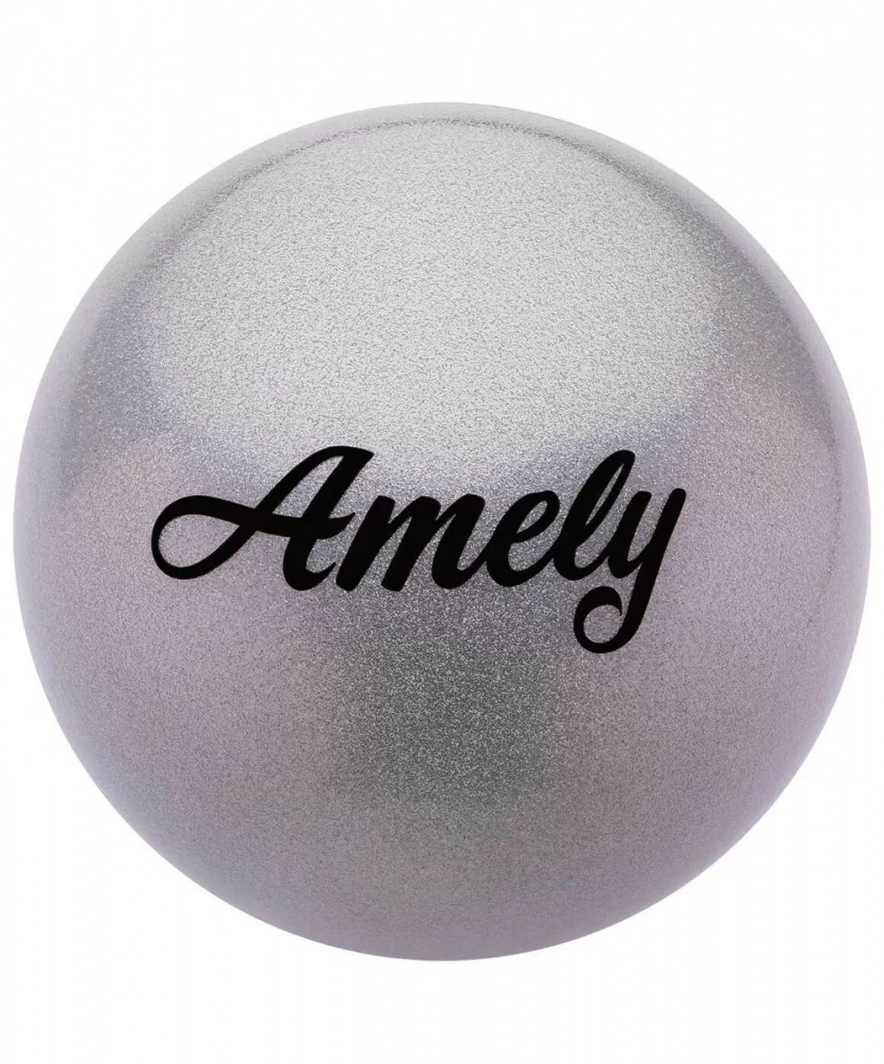 Фото Мяч для художественной гимнастики 15 см Amely AGB-102 с блестками серый 12865 со склада магазина СпортСЕ