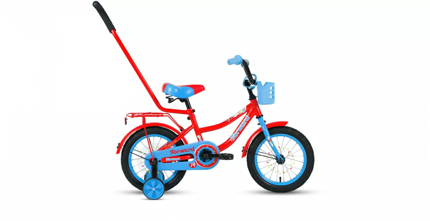Фото Велосипед Forward Funky 14 (2020-2021) красный/голубой 1BKW1K1B1020 со склада магазина СпортСЕ