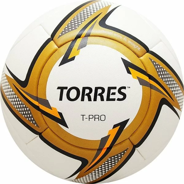 Фото Мяч футбольный Torres T-Pro №5 14 панел. PU бело-золот F31899 со склада магазина СпортСЕ