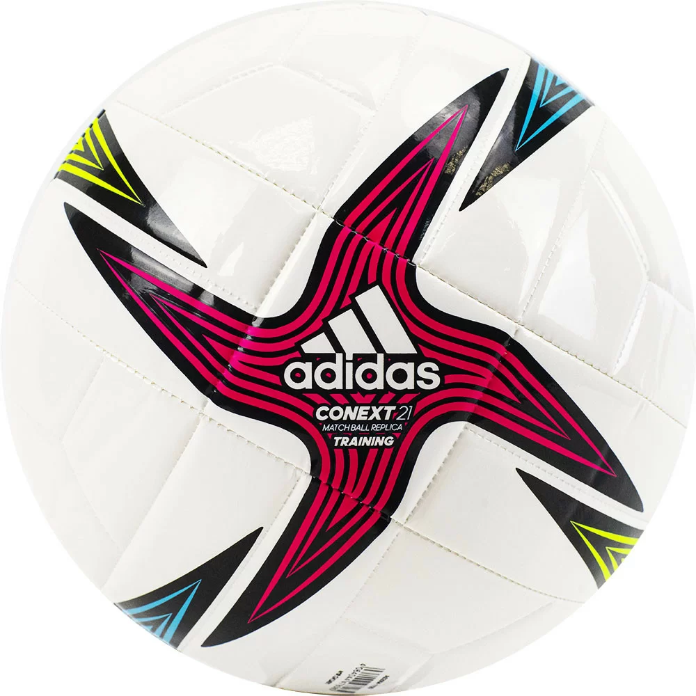 Фото Мяч футбольный Adidas Conext 21 Training №5 8 пан ТПУ бело-мультикол GK3491 со склада магазина СпортСЕ