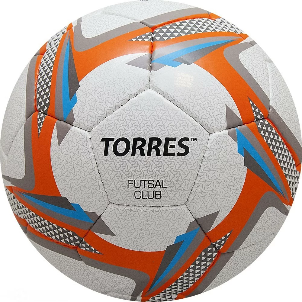 Фото Мяч футзальный Torres Futsal Club р.4 32 п. PU 4 подкл.сл, руч.сш,бел-оранж-сер F31884 со склада магазина СпортСЕ