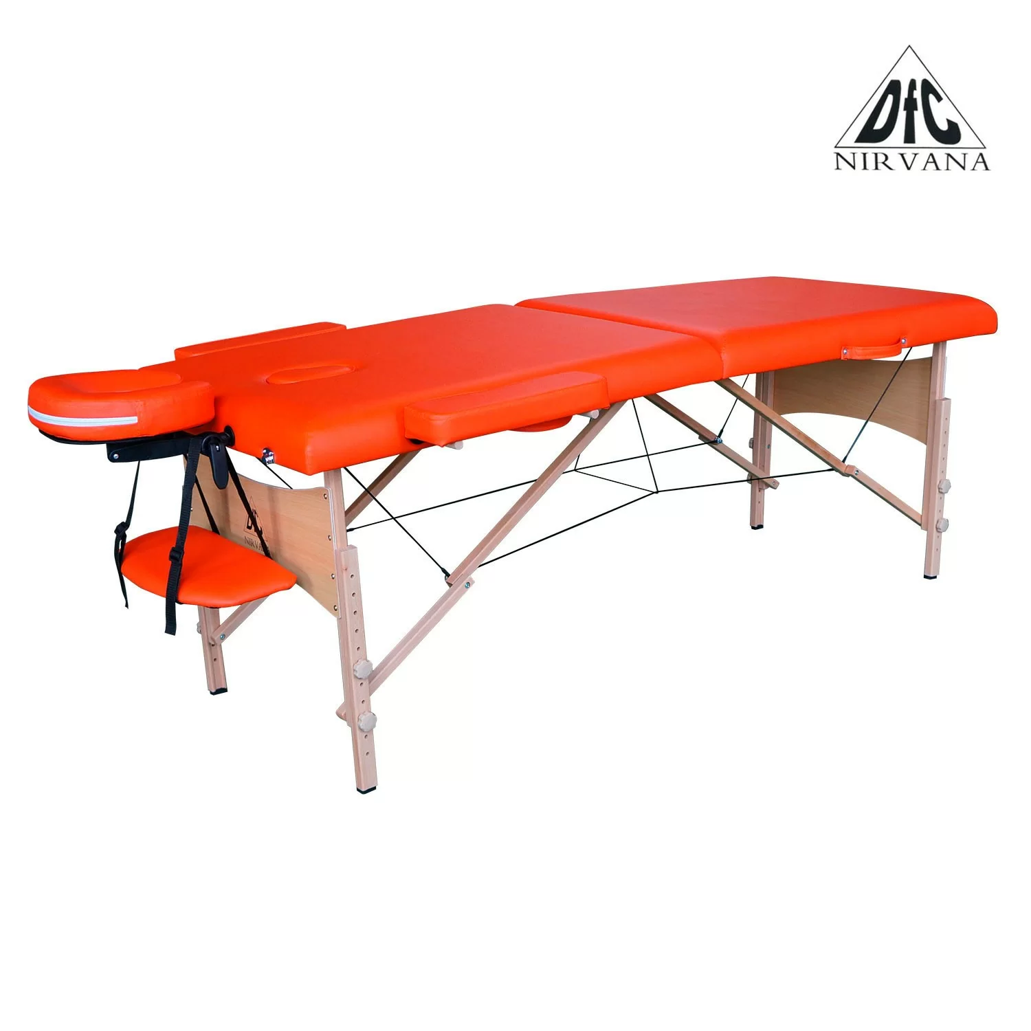 Фото Массажный стол DFC NIRVANA, Relax, дерев. ножки, цвет оранжевый (Orange) TS20111_Or со склада магазина СпортСЕ