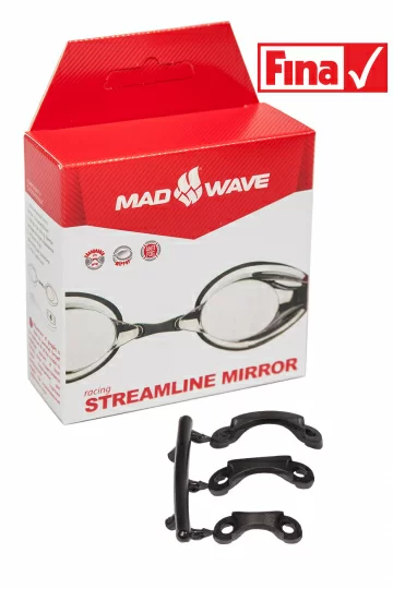 Фото Очки для плавания Mad Wave Streamline Mirror стартовые Red M0457 02 0 05W со склада магазина СпортСЕ