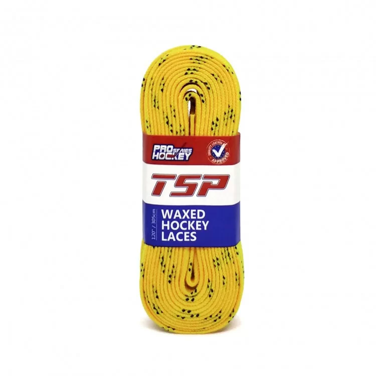 Фото Шнурки хоккейные 213см с пропиткой TSP Hockey Laces Waxed yellow 2155 со склада магазина СпортСЕ