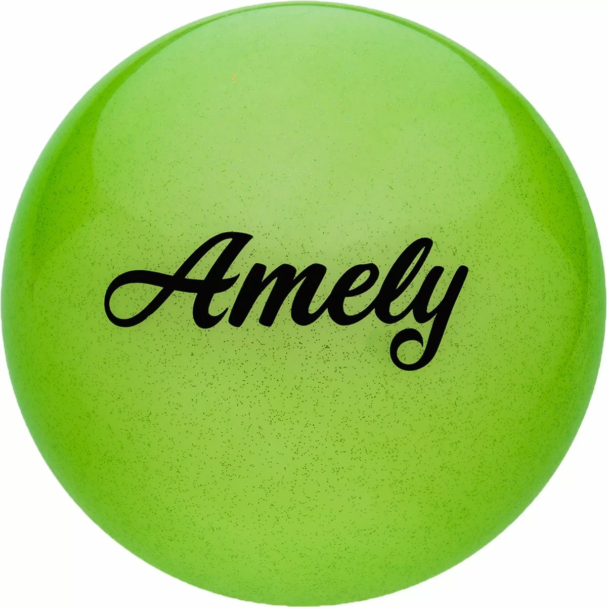 Фото Мяч для художественной гимнастики 15 см Amely AGB-102 с блестками зеленый 12861 со склада магазина СпортСЕ