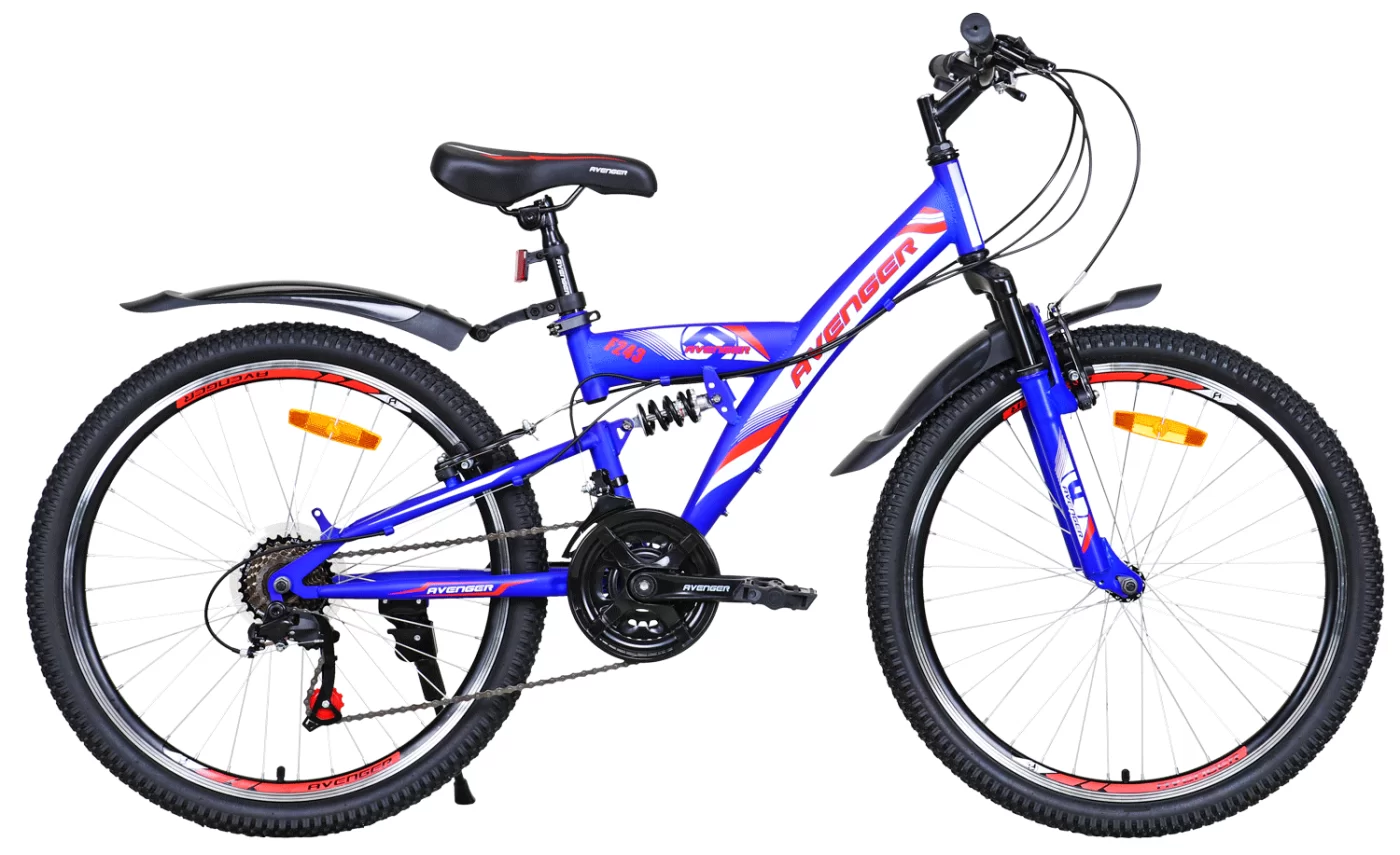 Фото Велосипед 24" AVENGER F243, синий/красный, 16" со склада магазина СпортСЕ