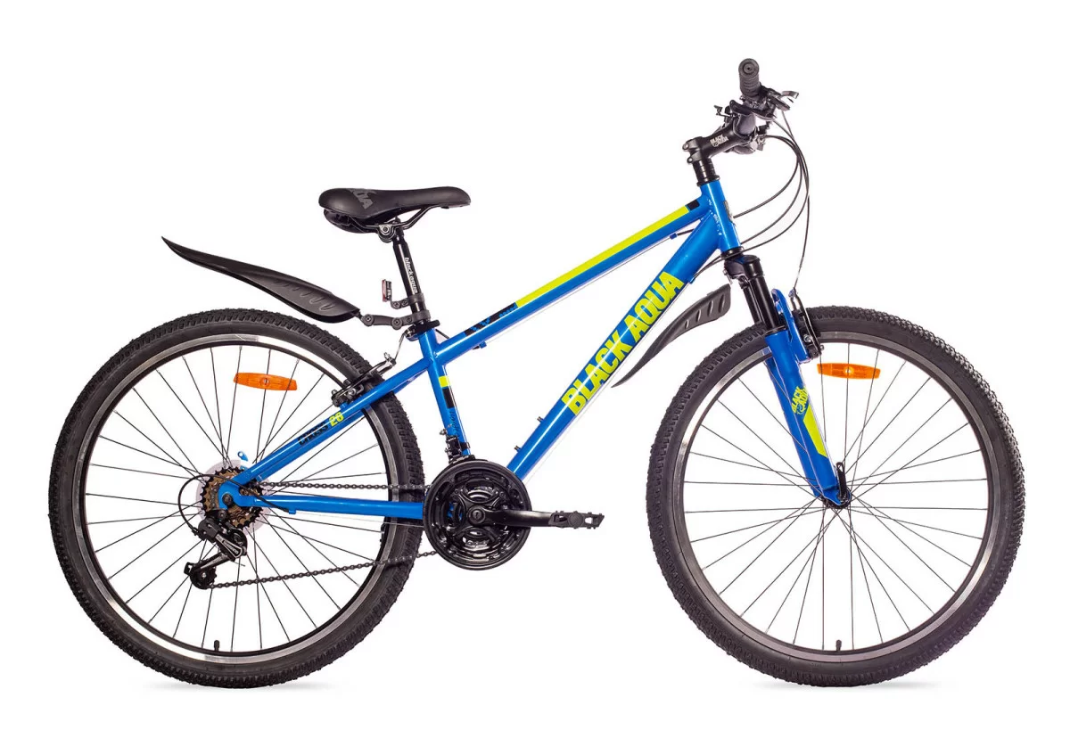 Фото Велосипед Black Aqua Cross 1661 V 26" (РФ) синий-лимонный GL-310VTR со склада магазина СпортСЕ