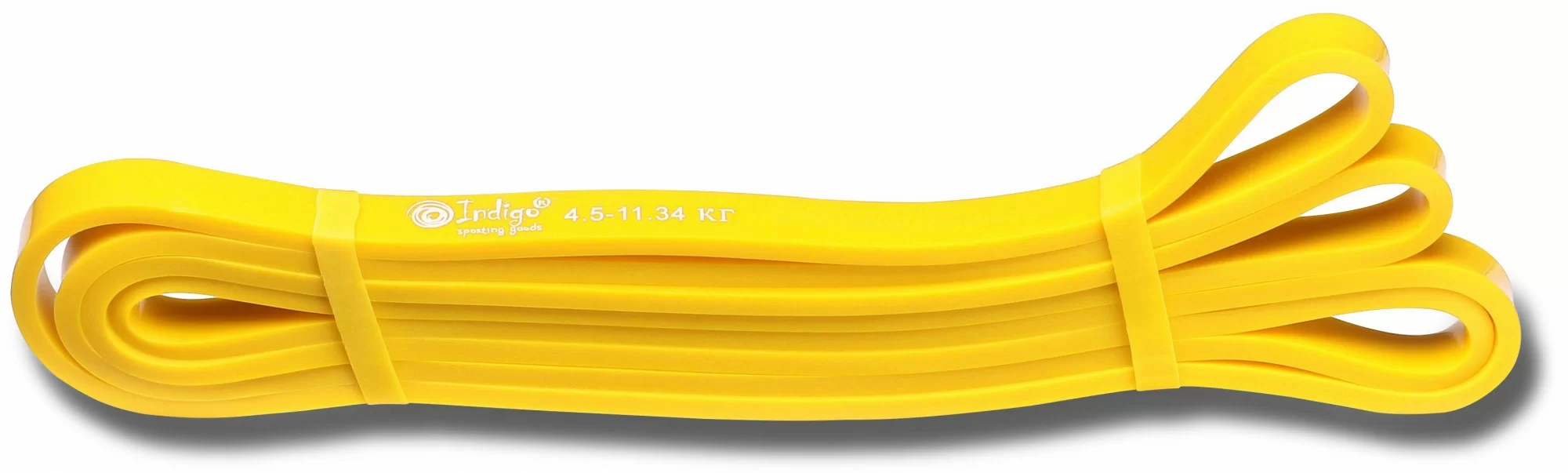Фото Эспандер петля латексная Indigo 208*1,3см желтый 601 HKRBB со склада магазина СпортСЕ