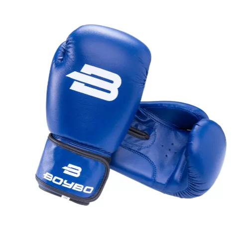 Фото Перчатки боксерские BoyBo Basic синие BBG100 со склада магазина СпортСЕ