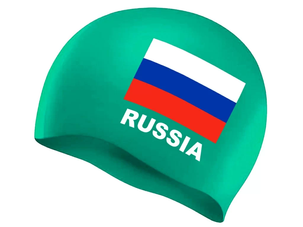 Фото Шапочка для плавания Sprinter с изобр.флага России (зеленый) 06330 со склада магазина СпортСЕ