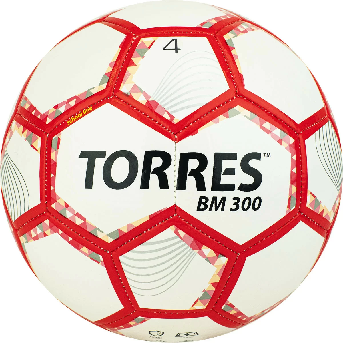 Фото Мяч футбольный Torres BM 300 №4 28 пан.,TPU бело-серебр-красн F320744 со склада магазина СпортСЕ