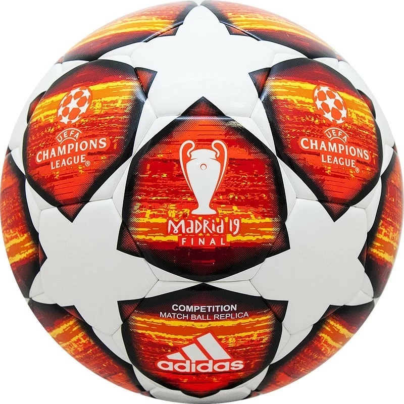 Фото Мяч футбольный Adidas Finale 19 Madrid Competition №4 бело-красный DN8687 со склада магазина СпортСЕ
