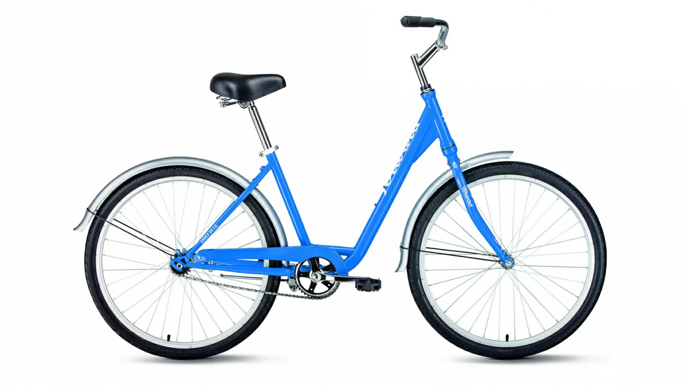 Фото Велосипед Forward Grace 26 1.0 (2021) синий/белый RBKW1C161006 со склада магазина СпортСЕ