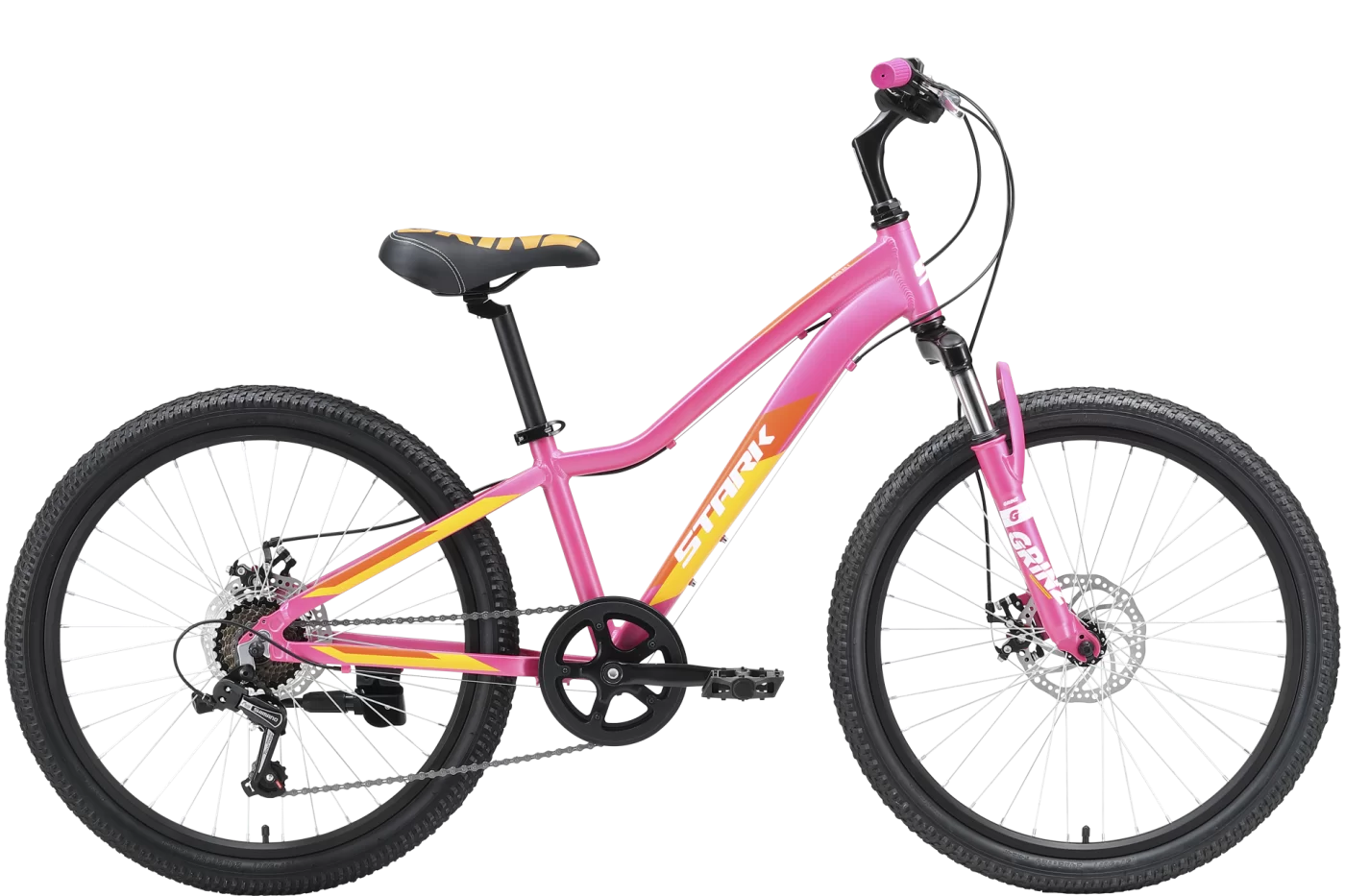 Фото Велосипед Stark  Bliss 24.1 D (2023) розовый/оранжевый/белый со склада магазина СпортСЕ