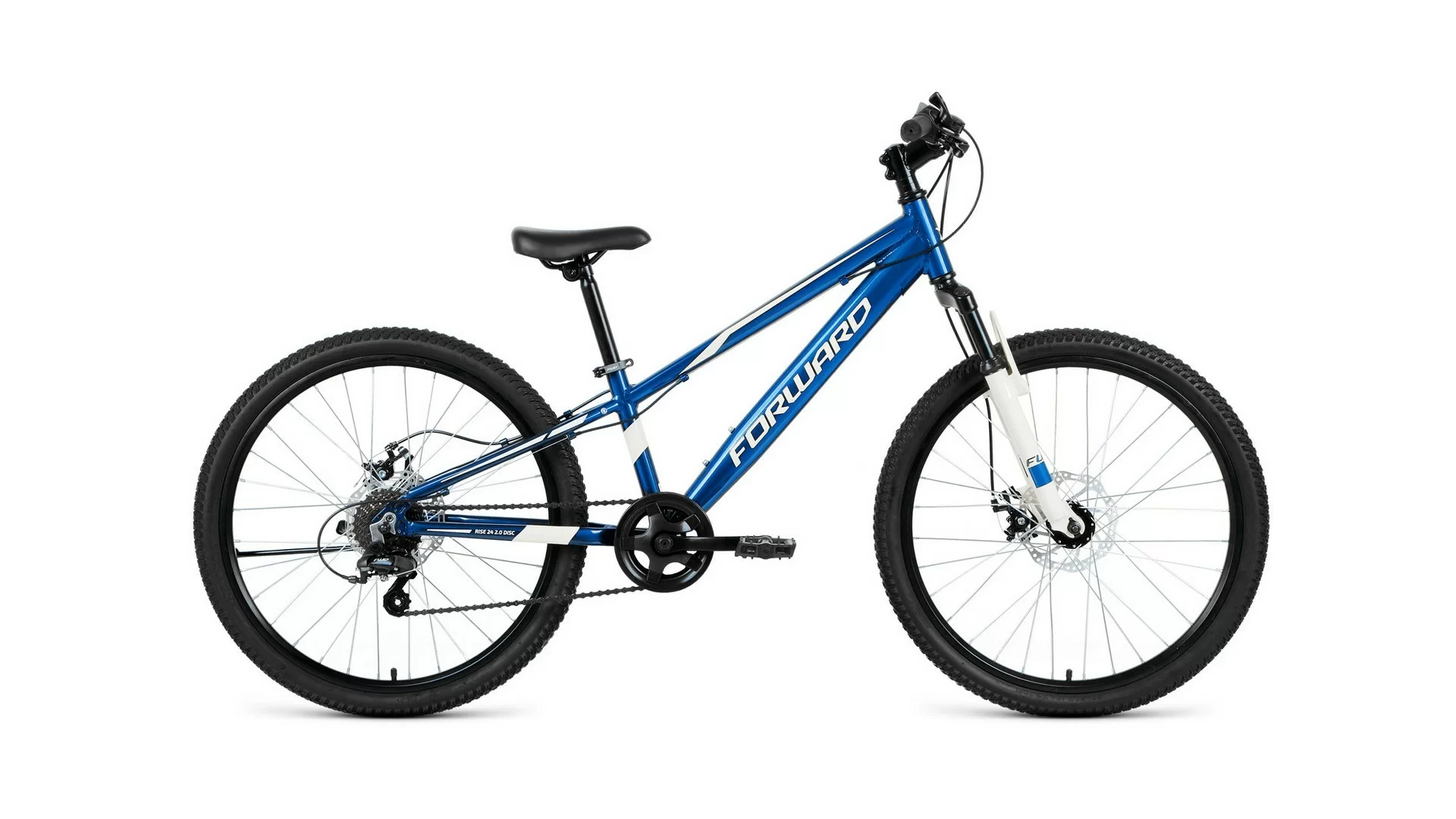 Фото Велосипед Forward Rise 24 2.0 disc (2020) синий/белый RBKW01647002 со склада магазина СпортСЕ