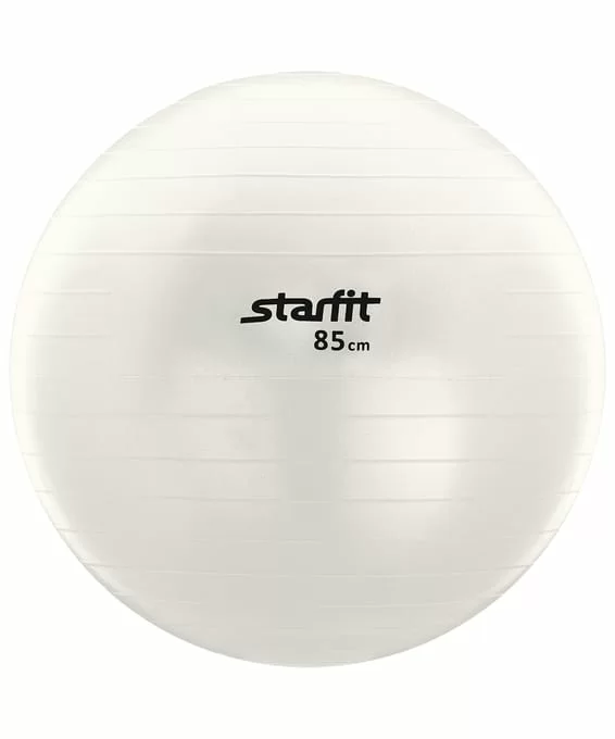 Фото Фитбол 85см StarFit GB-102 с насосом антивзрыв белый 8864 со склада магазина СпортСЕ