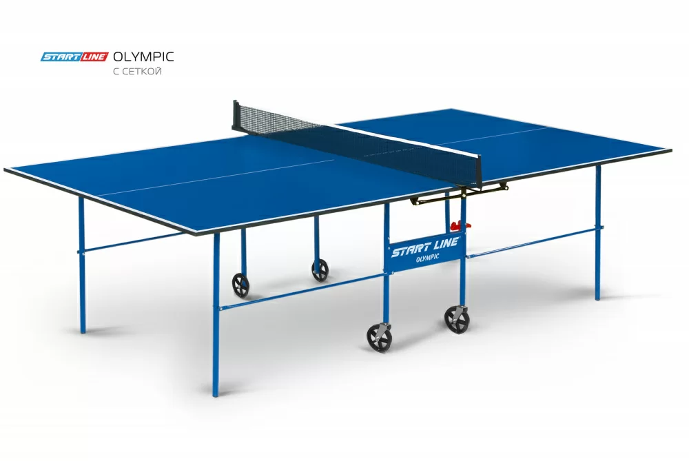 Фото Теннисный стол Start Line Olympic с сеткой синий 6021 со склада магазина СпортСЕ