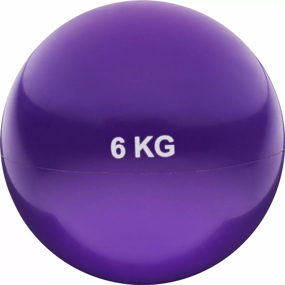Фото Медбол 6 кг d-21см ПВХ/песок фиолетовый 10015424 со склада магазина СпортСЕ