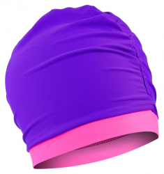 Шапочка для плавания Combosport лайкра объемная двухцветная, яр.фиолетовый/розовый ШО-1835/08