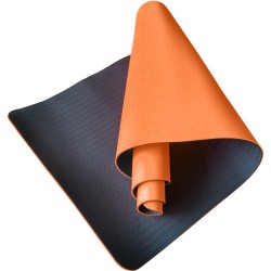 Коврик для йоги E33581 183х61х0,6 см ТПЕ оранжевый/черный 10017395