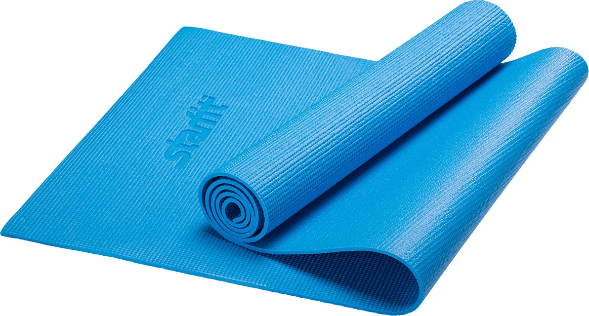 Фото Коврик для йоги StarFit FM-101 PVC 173x61x0,8 см темно-синий УТ-00018906 со склада магазина СпортСЕ
