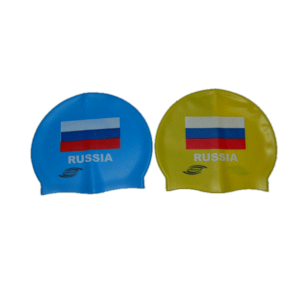 Фото Шапочка для плавания Sprinter с изобр.флага России (голубой) 06330 со склада магазина СпортСЕ