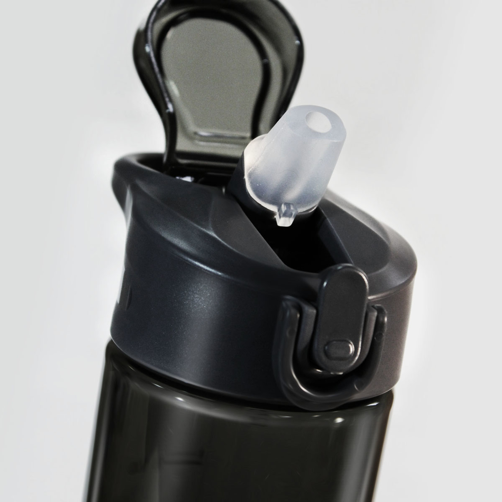 Фото Бутылка для воды Be First 750 мл с крышкой, тритан, черная  WB09-750 black со склада магазина СпортСЕ