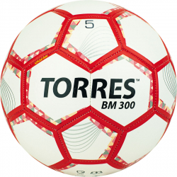 Мяч футбольный Torres BM 300 №5 28 пан.,гл.TPU бело-серебр-крас. F320745