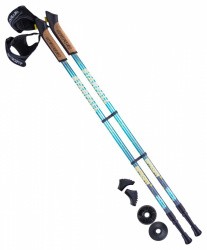 Палки для скандинавской ходьбы Berger Starfall, 77-135 см, 2-секционные, синий/серый/жёлтый УТ-00010971