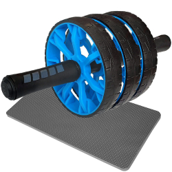 Ролик гимнастический ABR-930-2 (3 колеса) с TPR ручками синий (E32437) 10019697