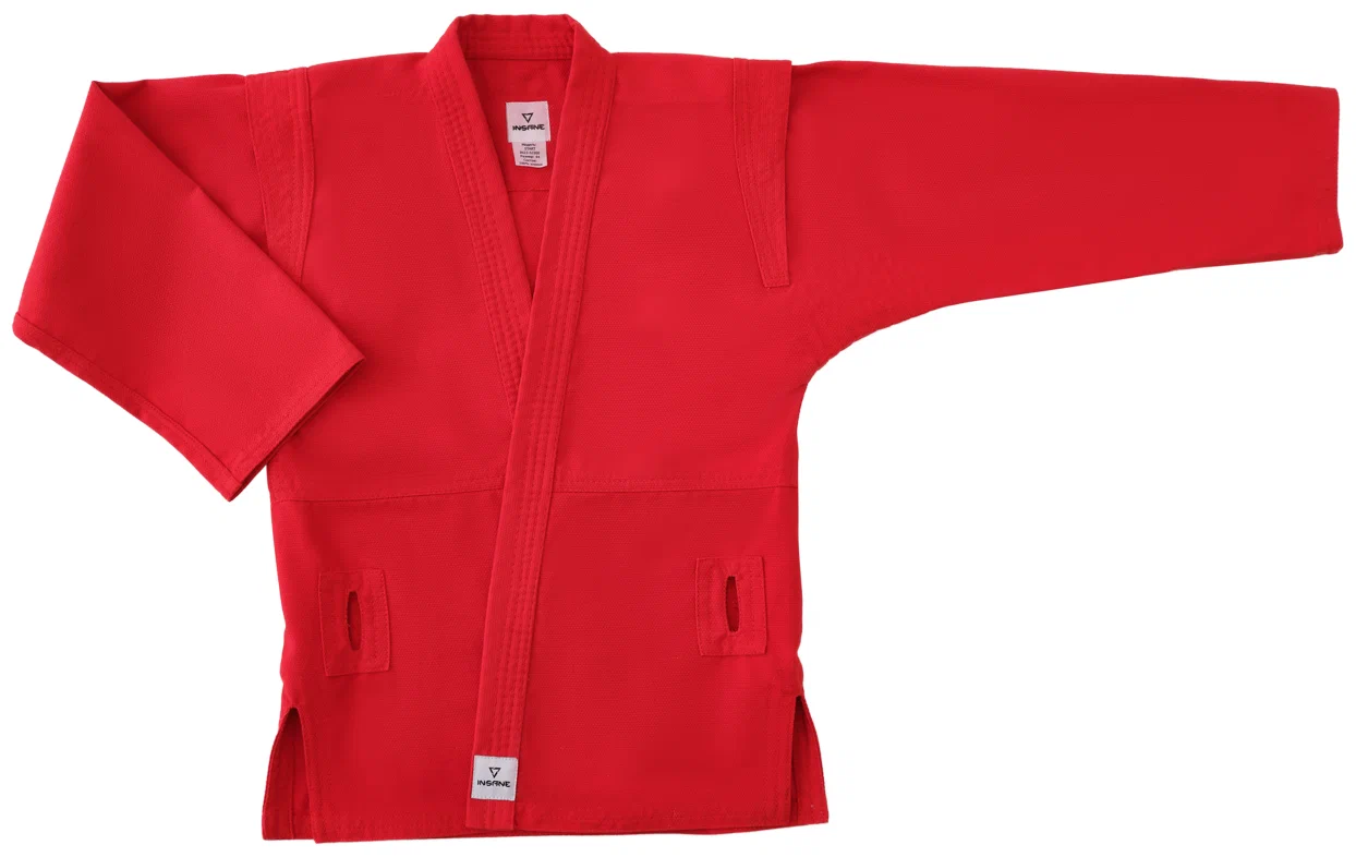 Фото Куртка для самбо INSANESTART IN22-SJ300 красный, детский, хлопок со склада магазина СпортСЕ
