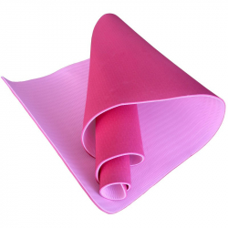 Коврик для йоги E33585 183х61х0,6 см ТПЕ розовый/светло-розовый 10019263