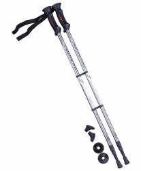Палки для скандинавской ходьбы Berger Longway, 77-135 см, 2-секционные, серый/чёрный УТ-00010961