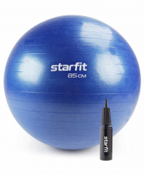 Фитбол 85 см StarFit GB-109 1200 гр антивзрыв с ручным насосом темно-синий УТ-00020234